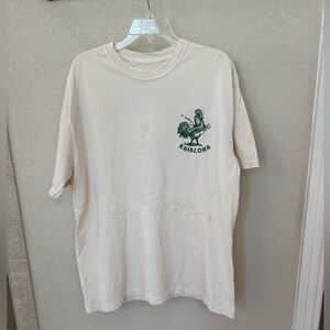 Kaialoha Hawaii Supply Rooster Graphic Tee - Green on Cream. Size XL.